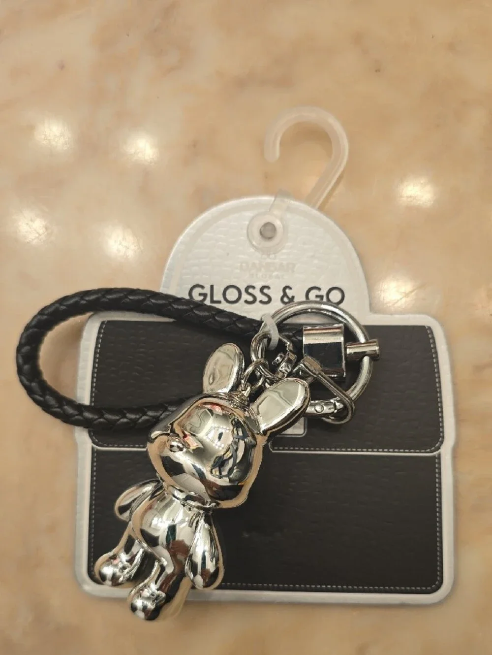 Silver Bunny Keychain Purse Accessory